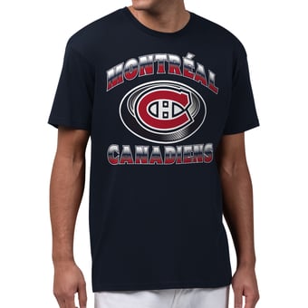 Men's Starter  Navy Montreal Canadiens Face Off T-Shirt