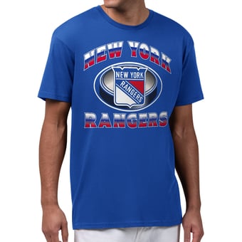 Men's Starter  Blue New York Rangers Face Off T-Shirt