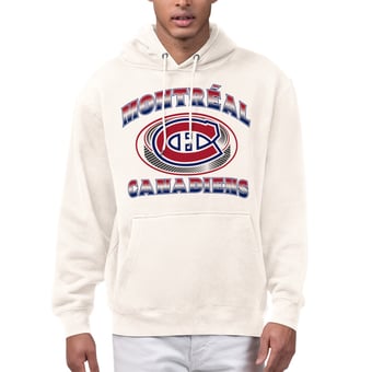 Men's Starter  Cream Montreal Canadiens Face Off Fleece Hoodie