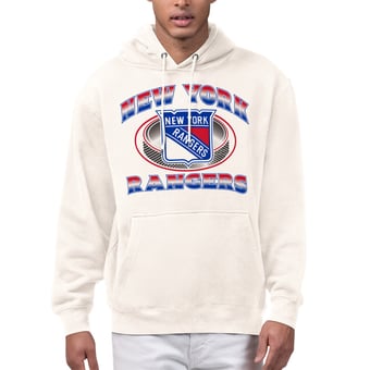 Men's Starter  Cream New York Rangers Face Off Fleece Hoodie