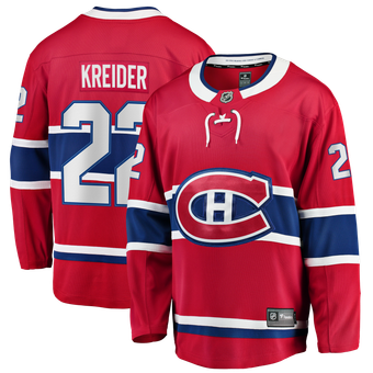 Men's Fanatics Chris Kreider Red Montreal Canadiens Home Breakaway Jersey