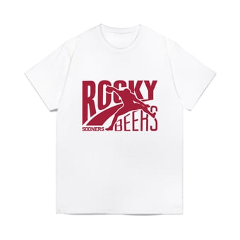 Unisex Rocky Beers White Oklahoma Sooners Character Illustration Graphic T-Shirt