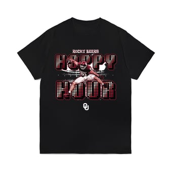 Unisex Rocky Beers Black Oklahoma Sooners Happy Hour Graphic T-Shirt