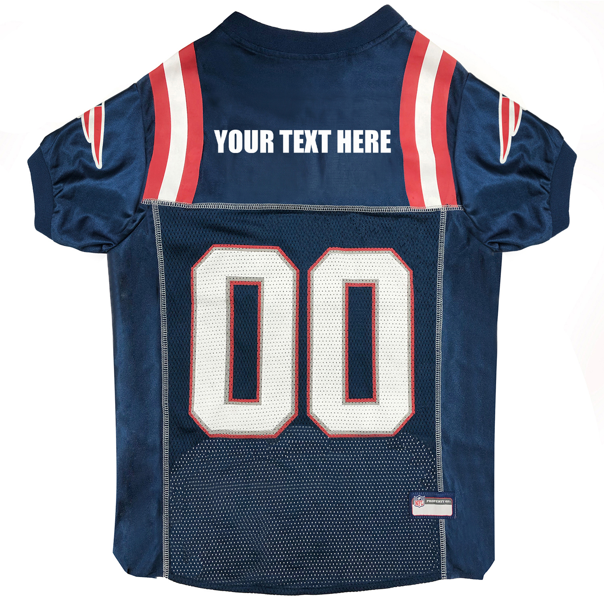 Pets First Navy New England Patriots Personalized Pet Jersey