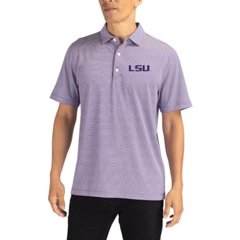 Men's Cutter & Buck  Purple LSU Tigers Forge Recycled Double Stripe 4-Way Stretch Polo
