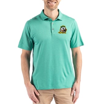 Men's Cutter & Buck  Kelly Green Oregon Ducks Coastline Recycled Double Peached Polo