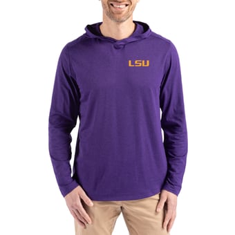 Men's Cutter & Buck  Purple LSU Tigers Coastline Recycled Double Peached Hoodie