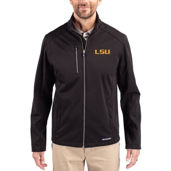 Men's Cutter & Buck  Black LSU Tigers Evoke Recycled Honeycomb Fleece Full-Zip Jacket
