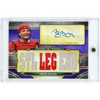Yadier Molina St. Louis Cardinals Autographed 2024 Topps Triple Threads Multi Game Used Relics #TTAR-YM2 #2/27 Card