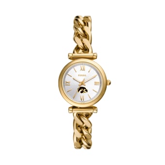 Women's Fossil Iowa Hawkeyes Carlie Gold-Tone Stainless Steel Watch