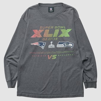 Super Bowl XLIX NFL 2015 Long Sleeve T-shirt - Dark Heather Gray - S by Fanatics Real Vintage