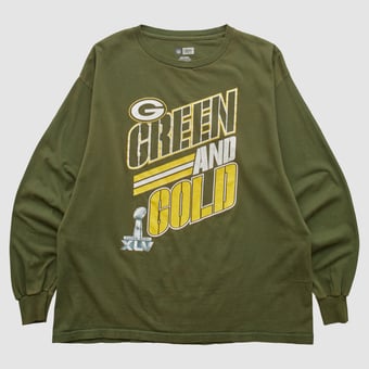 Super Bowl XLV NFL 2011 Long Sleeve T-shirt - Green - L by Fanatics Real Vintage