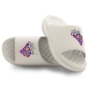 Unisex ISlide Cream Clemson Tigers Landmark Motive Slide Sandals