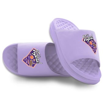 Unisex ISlide Lavender Clemson Tigers Landmark Motive Slide Sandals