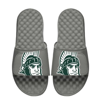 Youth ISlide Gray Michigan State Spartans Mascot Slide Sandals