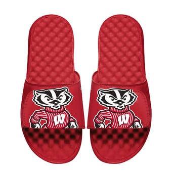 Youth ISlide Red Wisconsin Badgers Mascot Slide Sandals