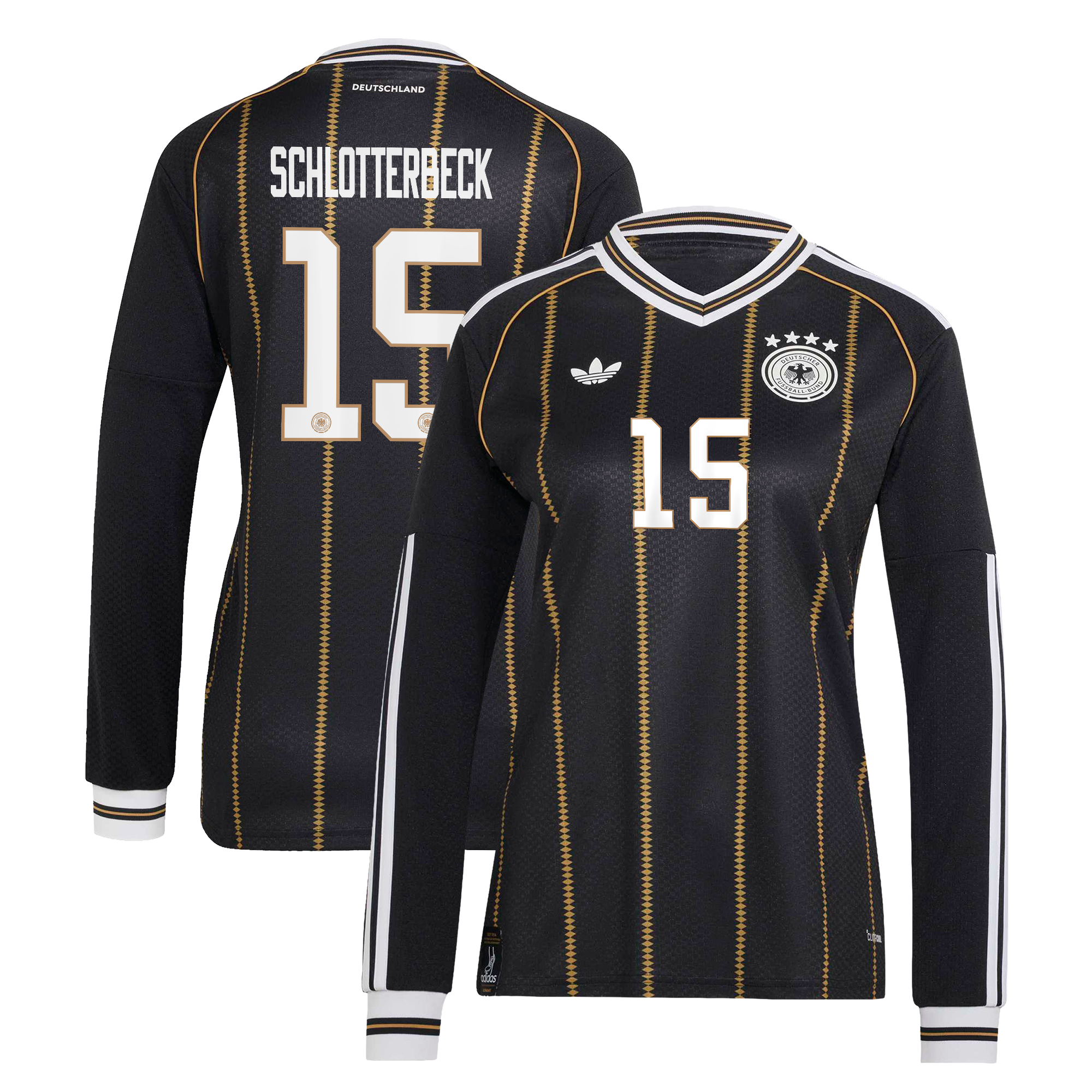 DFB adidas Ausweichtrikot 2026 - Langarm - Damen mit Aufdruck Schlotterbeck 15