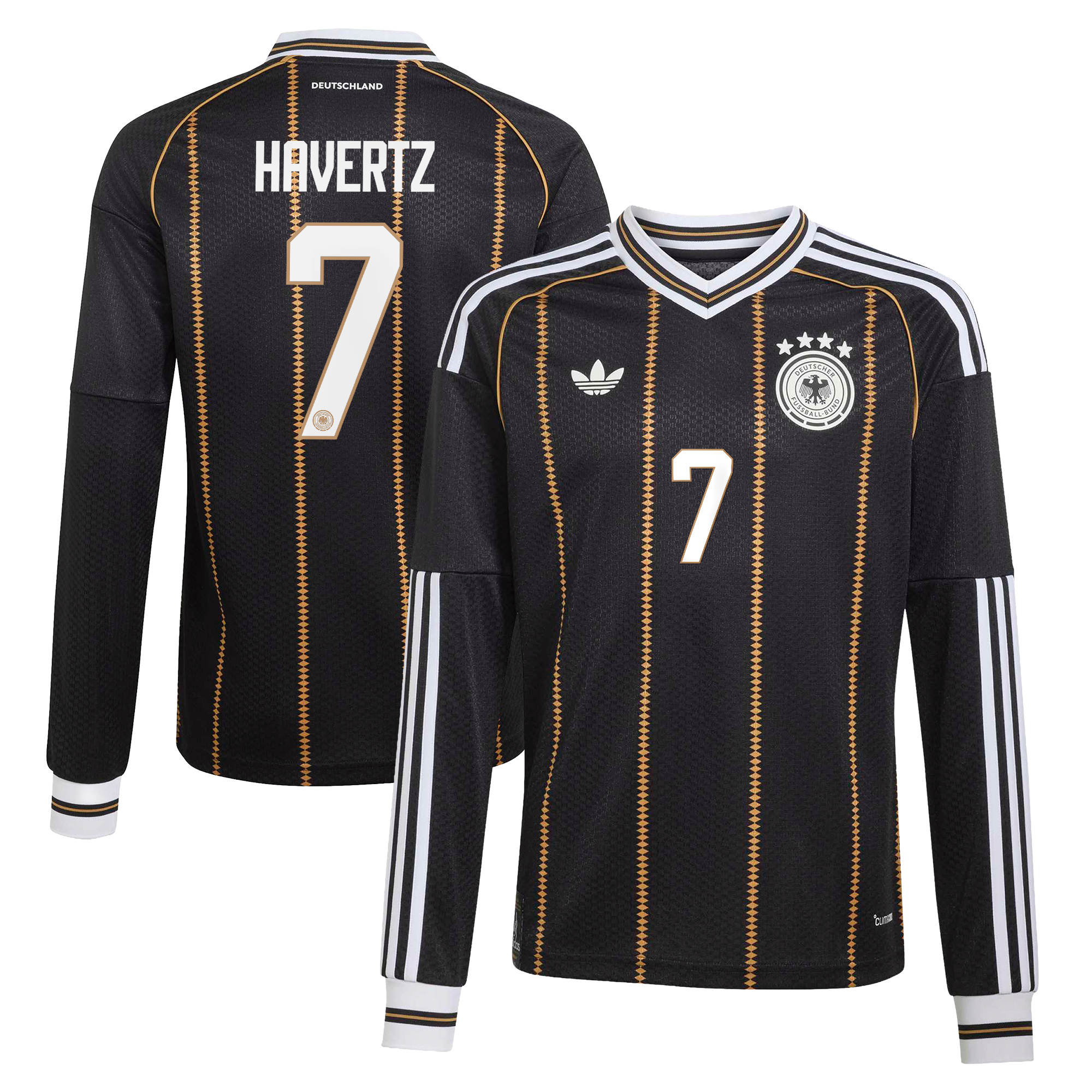 DFB adidas Ausweichtrikot 2026 - Langarm - Kinder mit Aufdruck Havertz 7