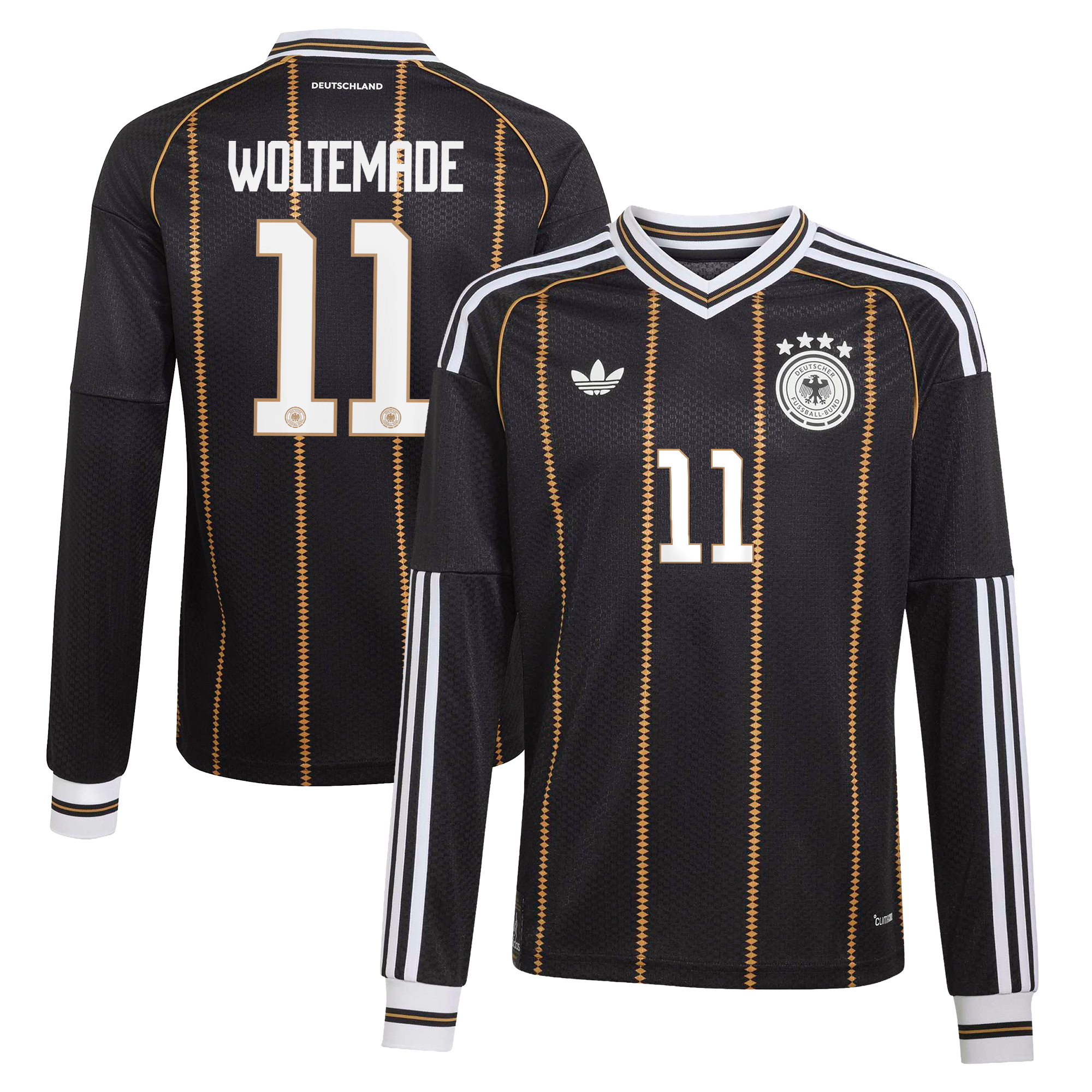 DFB adidas Ausweichtrikot 2026 - Langarm - Kinder mit Aufdruck Woltemade 11