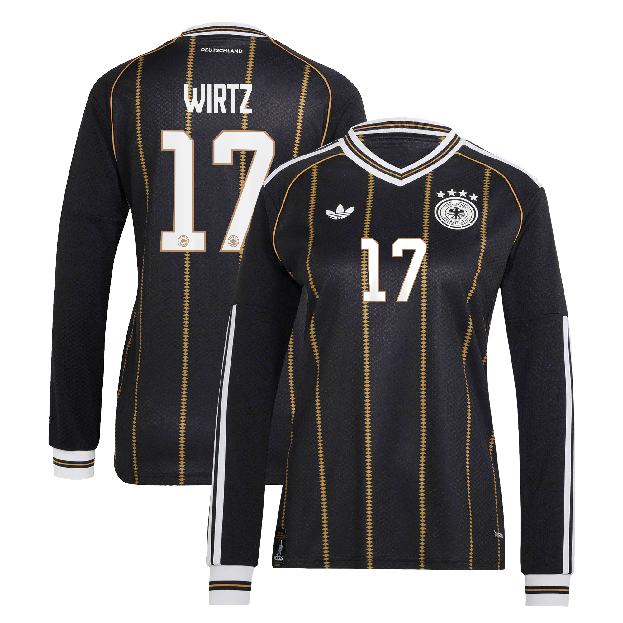 DFB adidas Ausweichtrikot 2026 - Langarm - Damen mit Aufdruck Wirtz 17