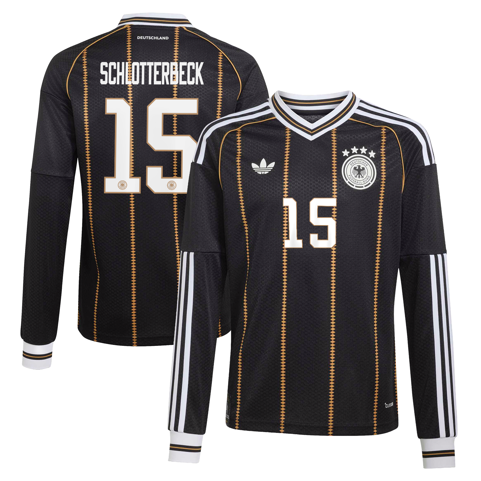 DFB adidas Ausweichtrikot 2026 - Langarm - Kinder mit Aufdruck Schlotterbeck 15