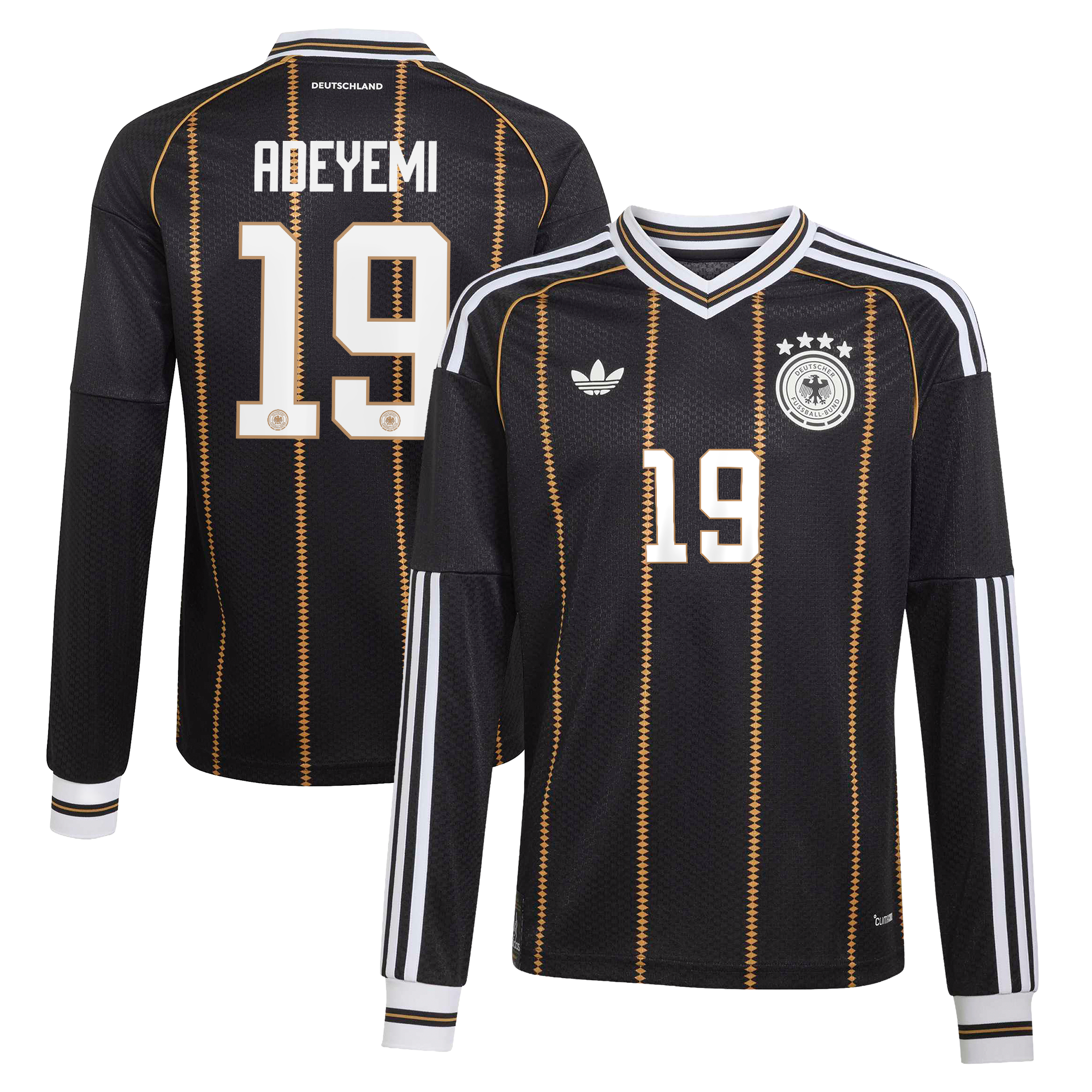 DFB adidas Ausweichtrikot 2026 - Langarm - Kinder mit Aufdruck Adeyemi 19