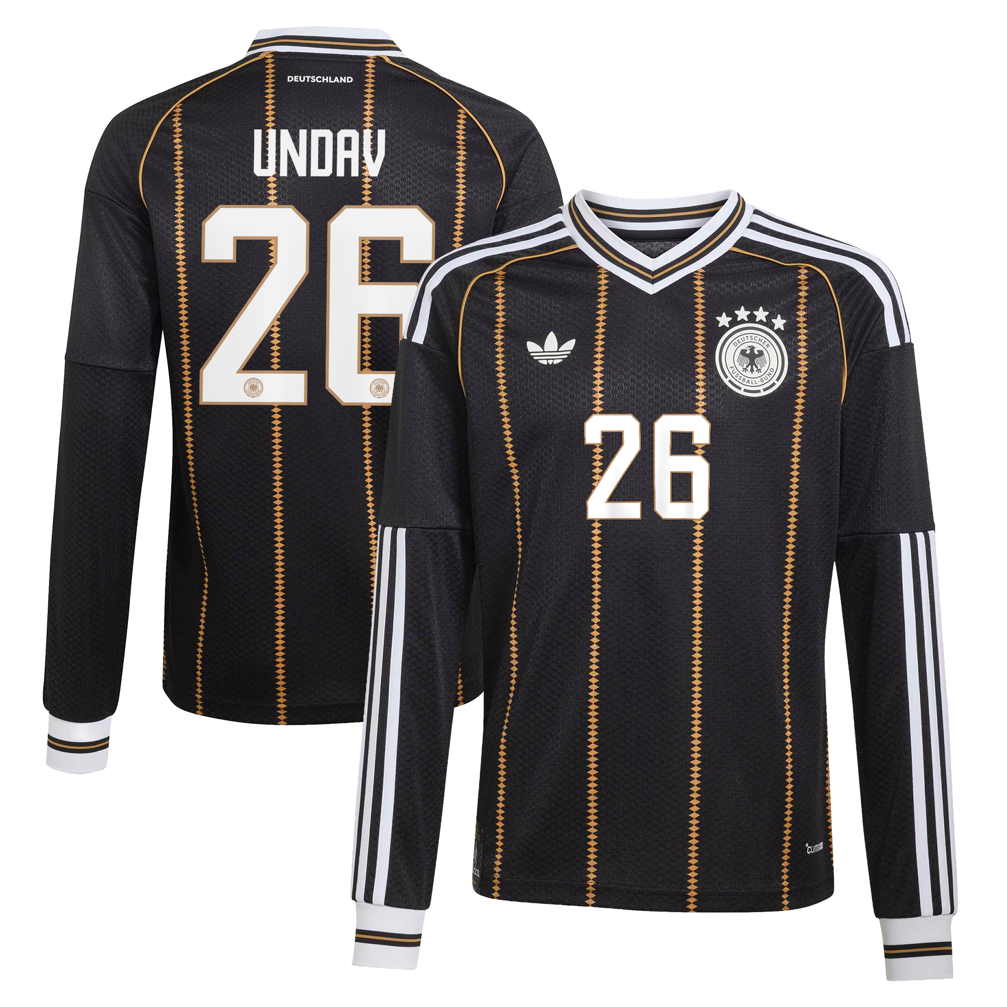 DFB adidas Ausweichtrikot 2026 - Langarm - Kinder mit Aufdruck Undav 26