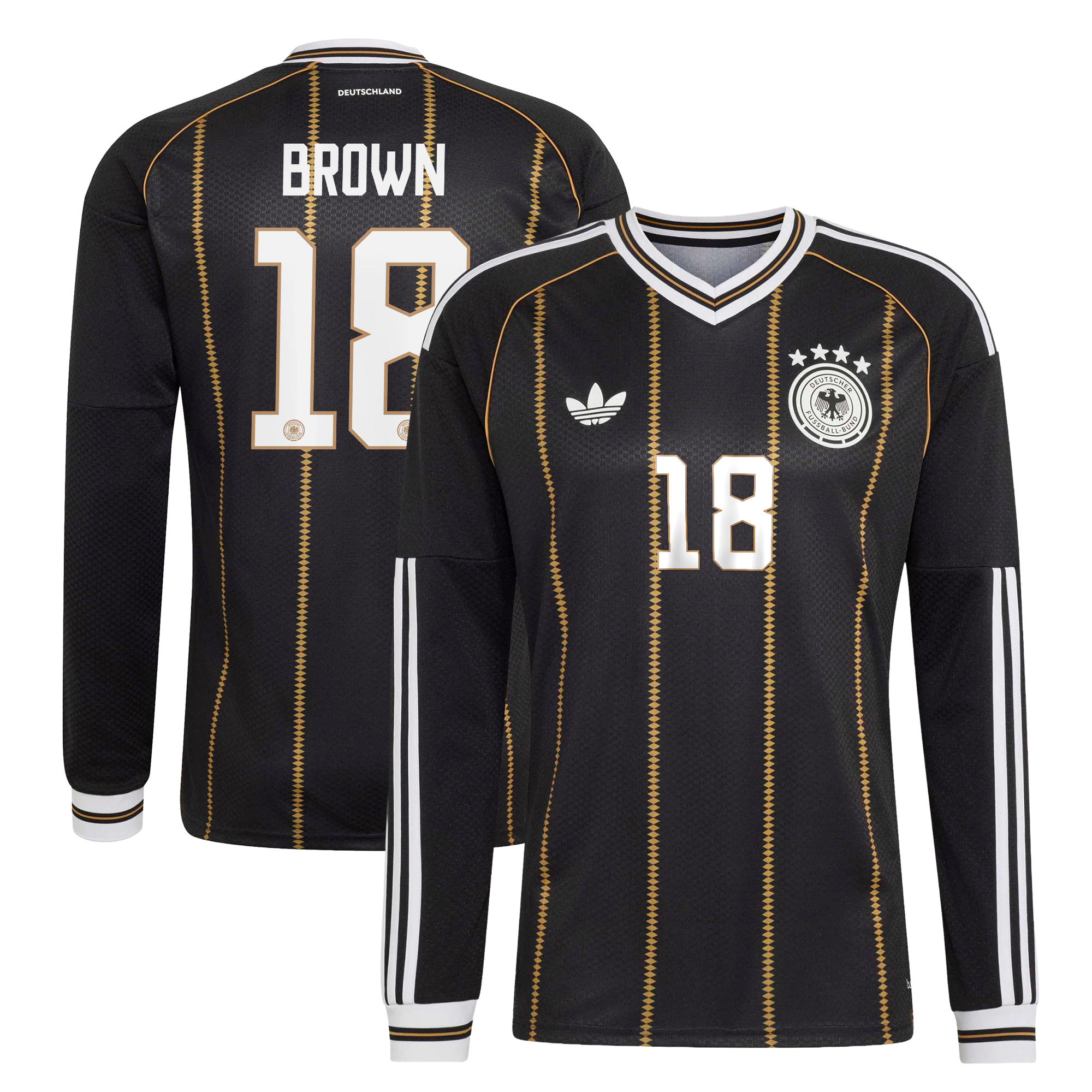 Camiseta adidas de la DFB 2026 (manga larga) con dorsal Brown 18