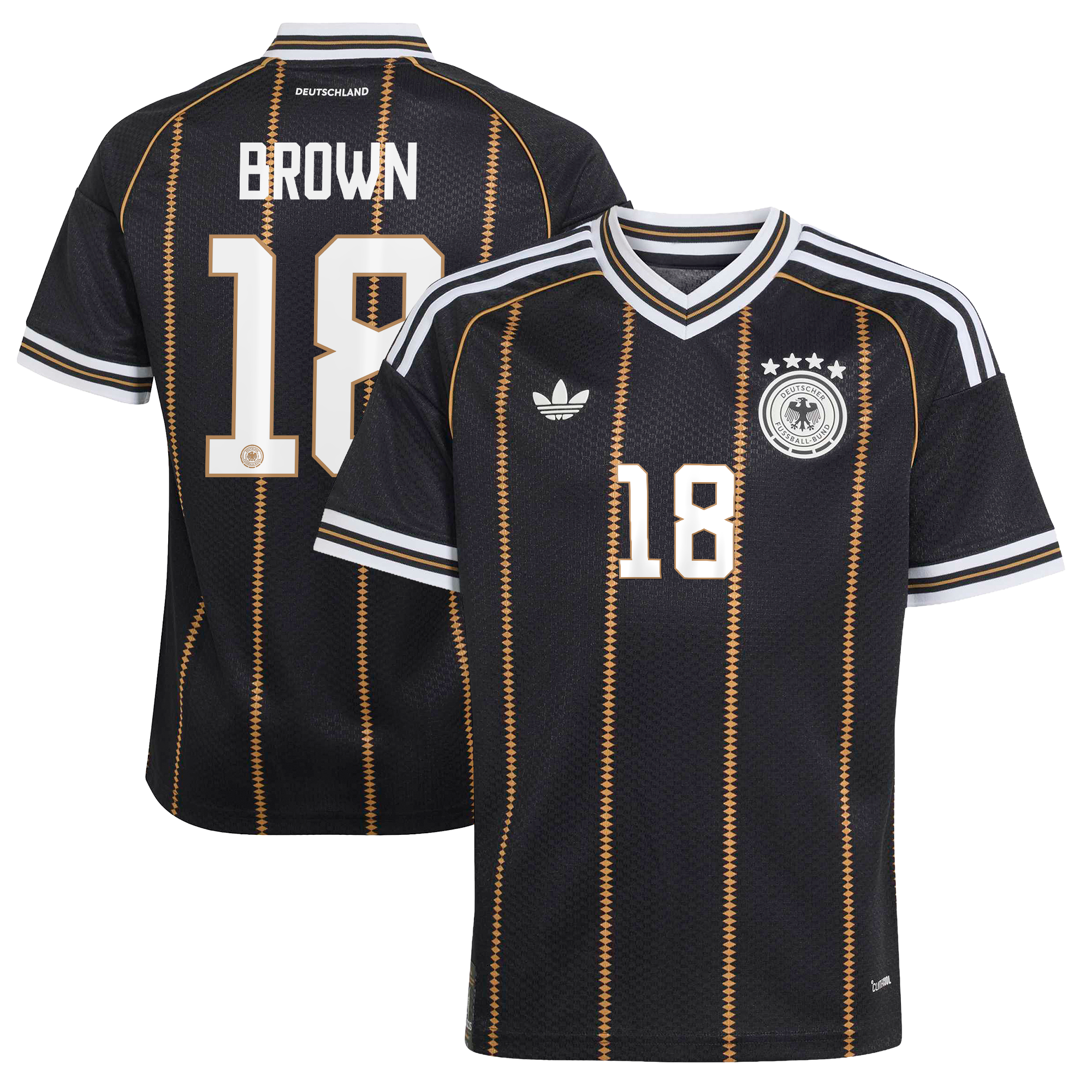 Camiseta adidas de la DFB 2026 para niños con dorsal Brown 18