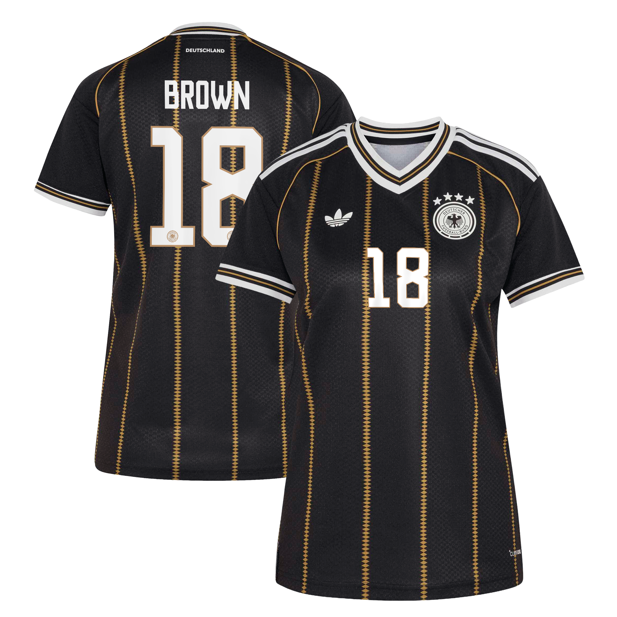 Camiseta adidas de la DFB 2026 para mujer con dorsal Brown 18