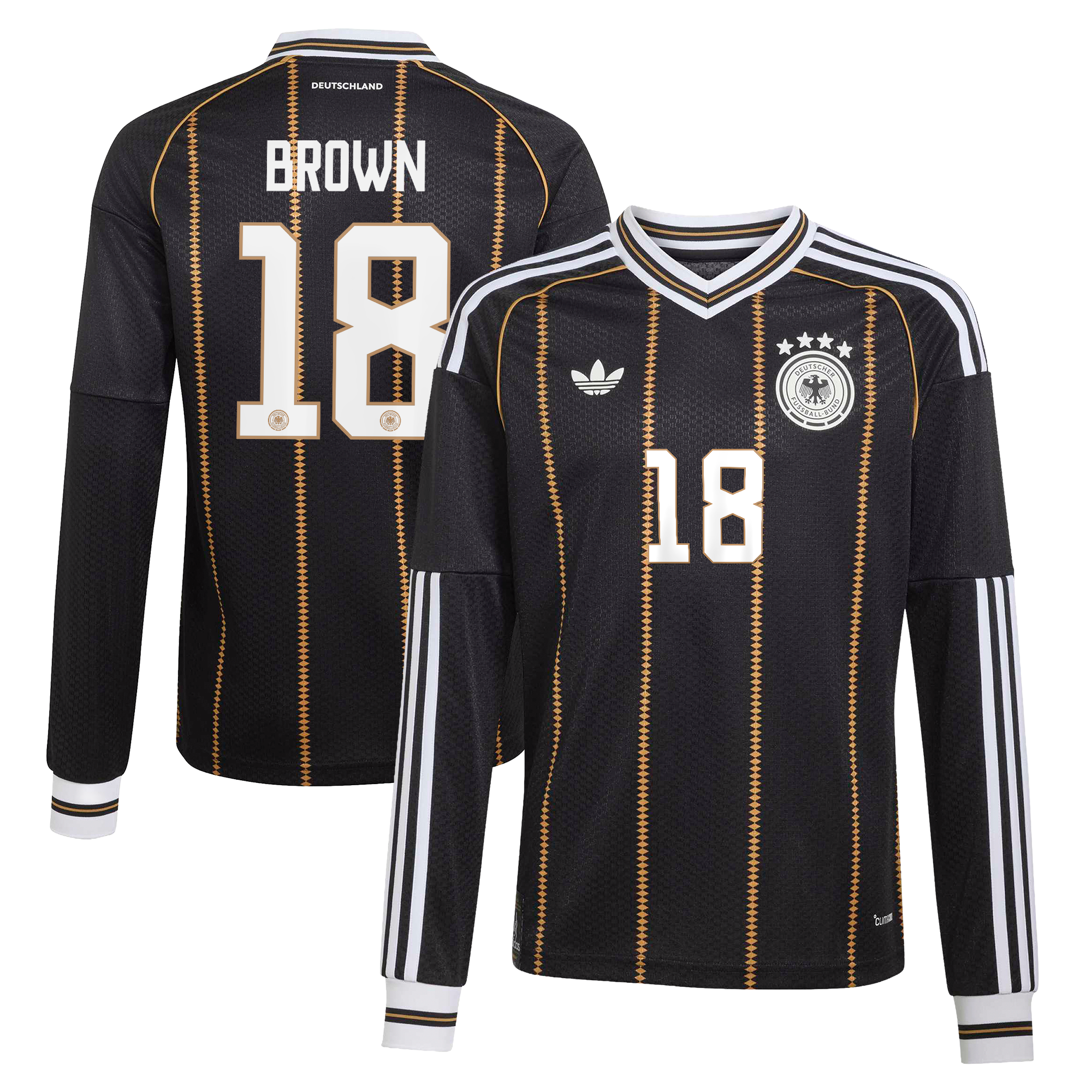 Camiseta adidas de la DFB 2026 - Manga larga - Niños con dorsal Brown 18