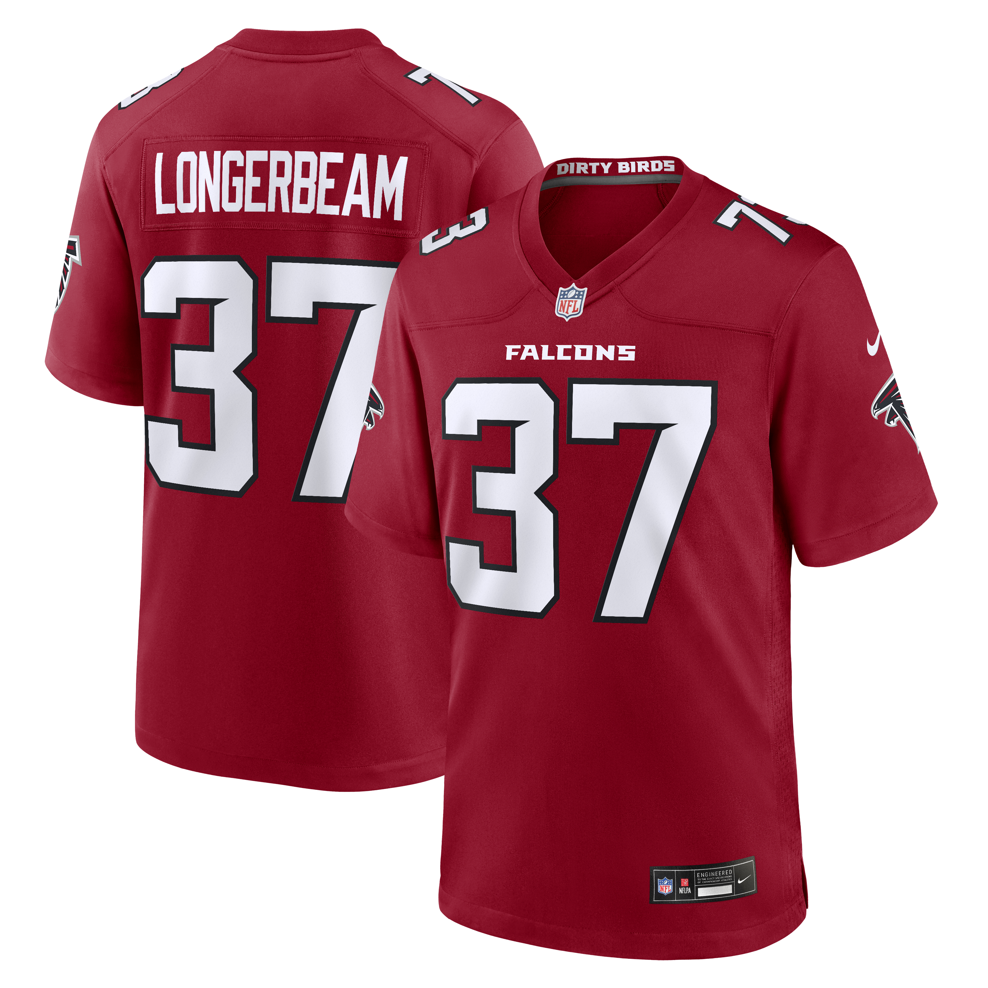 Men's Nike Robert Longerbeam Red Atlanta Falcons Team Game Jersey