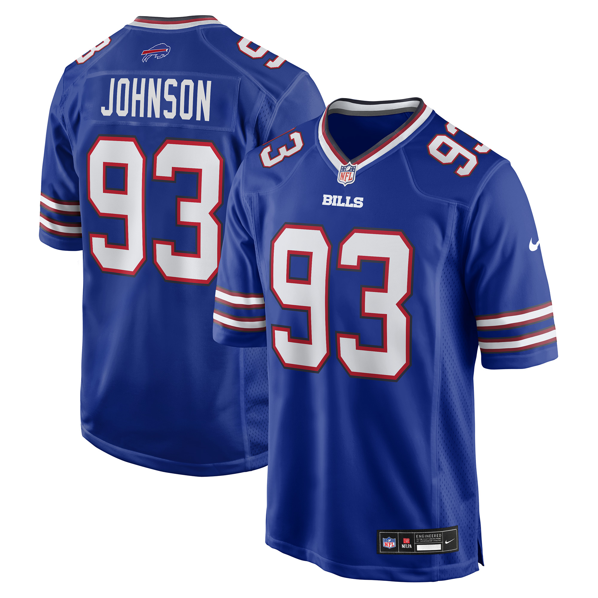 Men's Nike Austin Johnson Royal Buffalo Bills Team Game Jersey