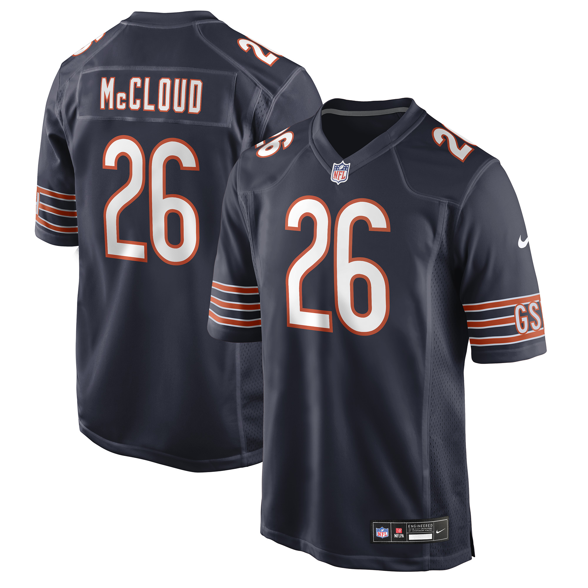 Men's Nike Nick McCloud Navy Chicago Bears Team Game Jersey