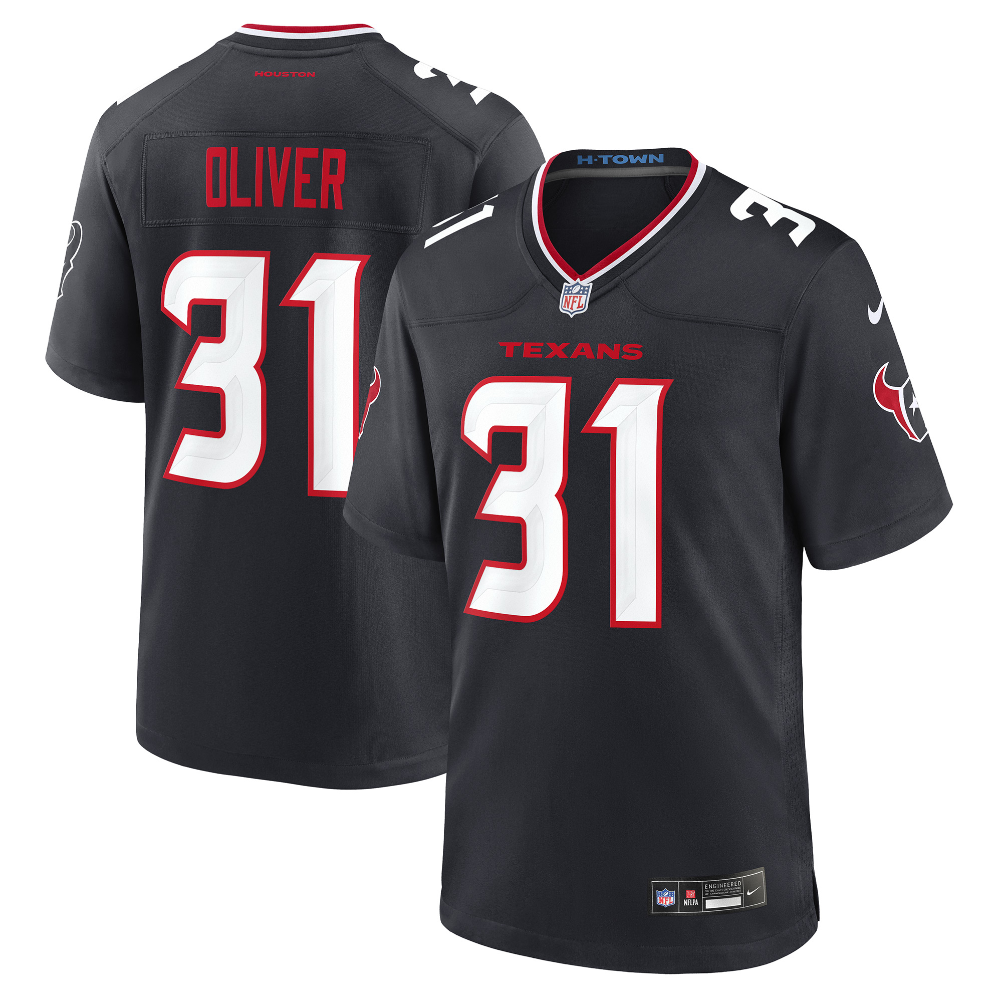 Men's Nike Bryce Oliver Navy Houston Texans Team Game Jersey