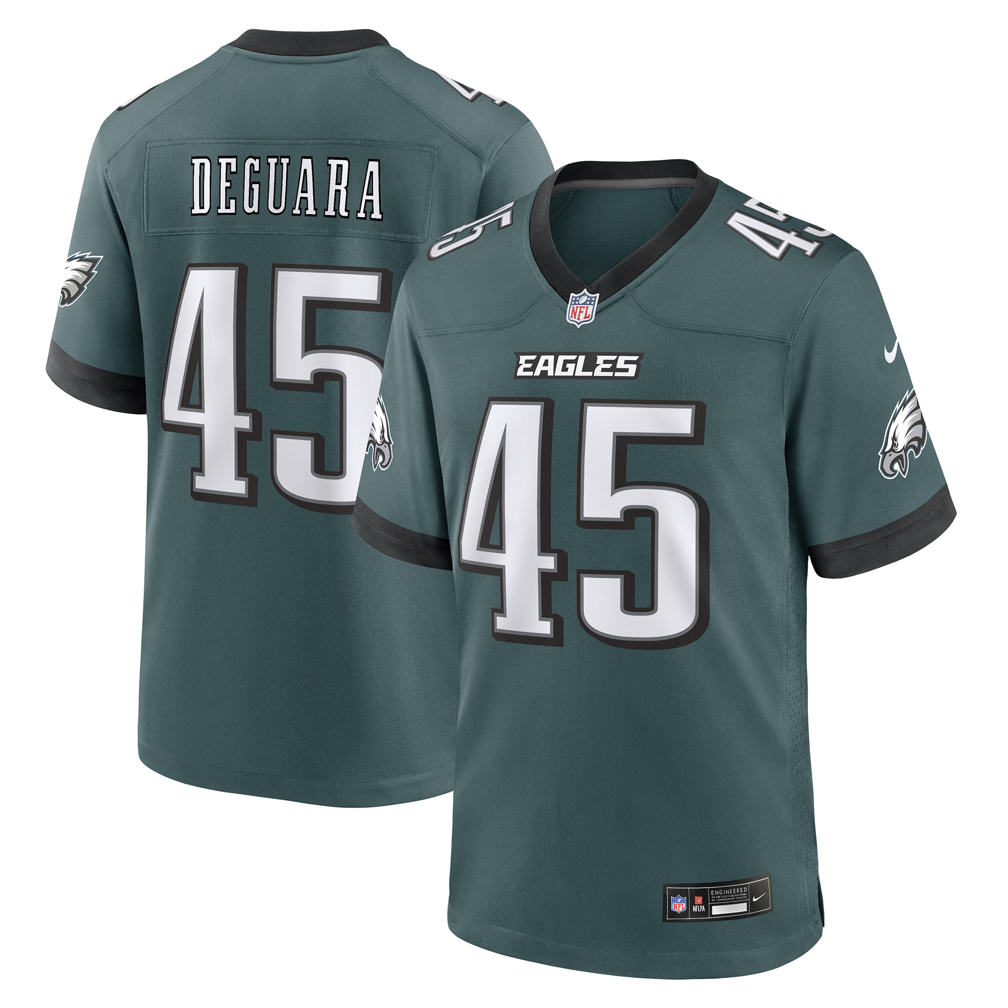 Men's Nike Josiah Deguara Midnight Green Philadelphia Eagles Team Game Jersey