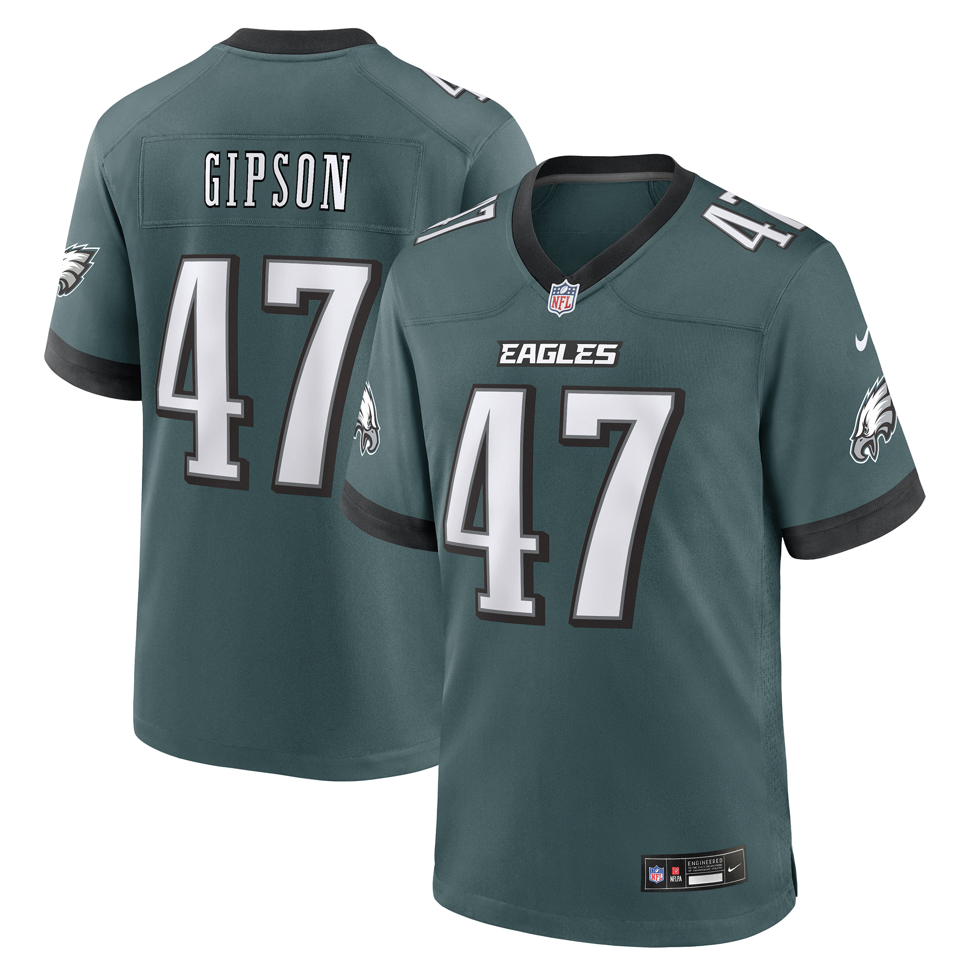 Men's Nike Xavier Gipson Midnight Green Philadelphia Eagles Team Game Jersey