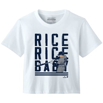 Women's BreakingT Ben Rice White New York Yankees Rice Rice Baby Premium Boxy T-Shirt