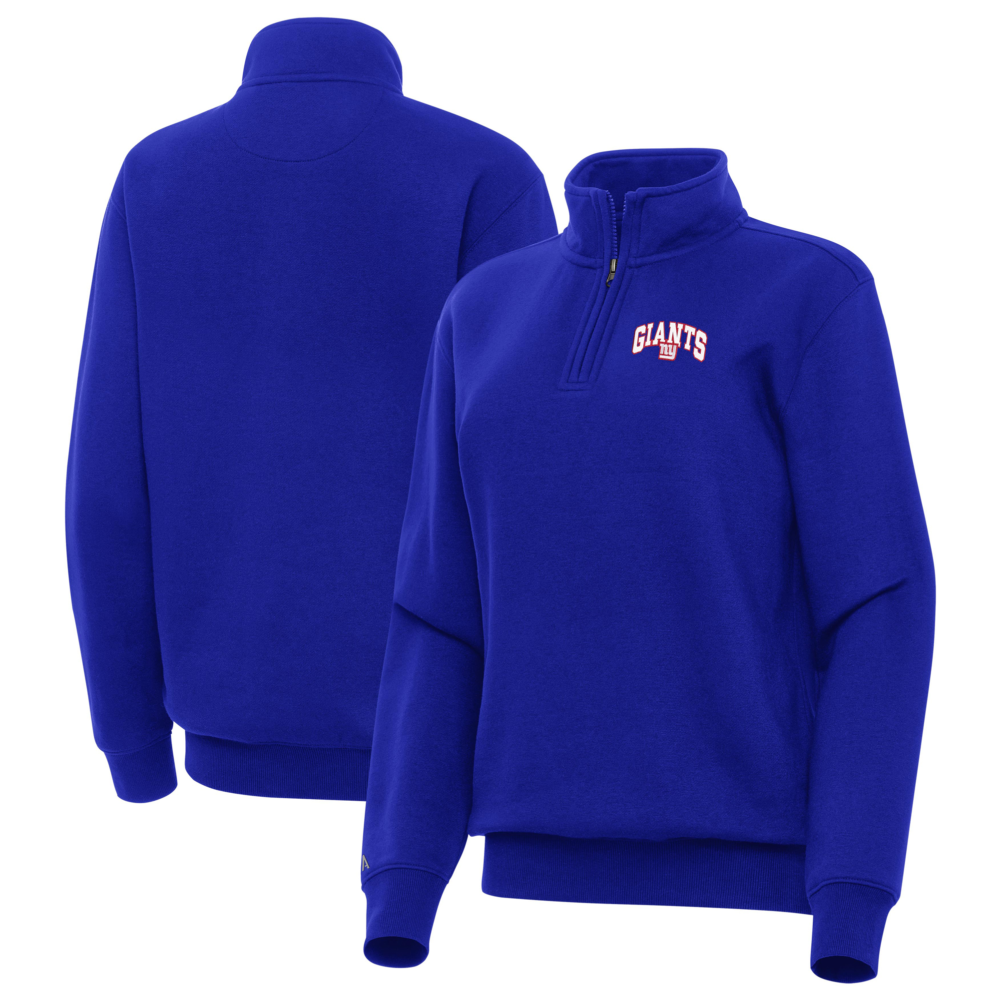 Women's Antigua Royal New York Giants Victory Quarter-Zip Pullover