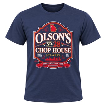 Unisex BreakingT Matt Olson Navy Chop House T-Shirt