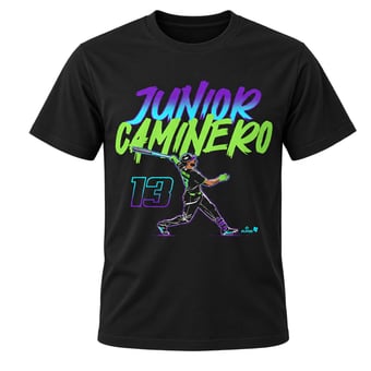 Unisex BreakingT Junior Caminero Black Slugger Swing Number T-Shirt