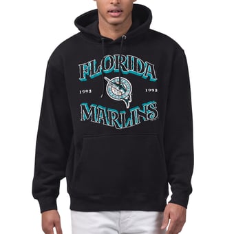 Men's Starter  Black Florida Marlins Cooperstown Collection Take Me Out Fleece Hoodie