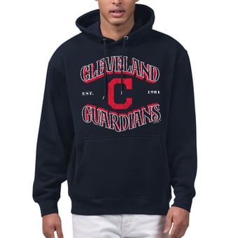 Men's Starter  Navy Cleveland Guardians Take Me Out Fleece Hoodie