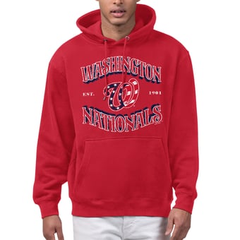 Men's Starter  Red Washington Nationals Take Me Out Fleece Hoodie