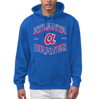 Men's Starter  Royal Atlanta Braves Take Me Out Fleece Hoodie
