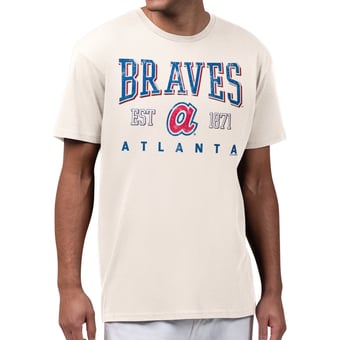 Men's Starter  Cream Atlanta Braves Established Logo T-Shirt