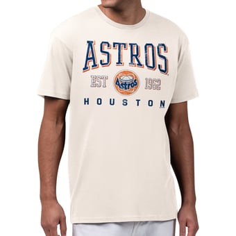 Men's Starter  Cream Houston Astros Established Logo T-Shirt