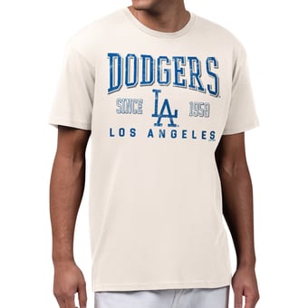 Men's Starter  Cream Los Angeles Dodgers Established Logo T-Shirt
