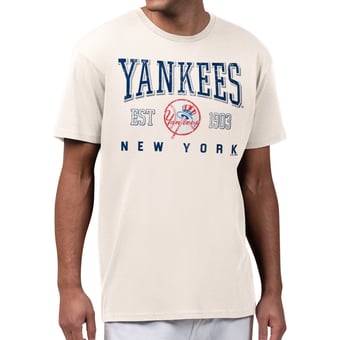 Men's Starter  Cream New York Yankees Established Logo T-Shirt
