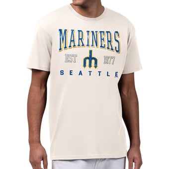Men's Starter  Cream Seattle Mariners Established Logo T-Shirt